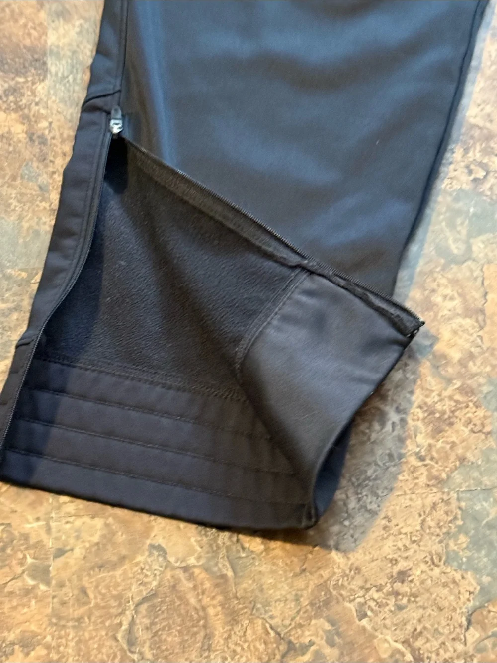 Nike Black Track Pants White Swoosh Logo Thermal Fit Men's XL Drawstring Zip